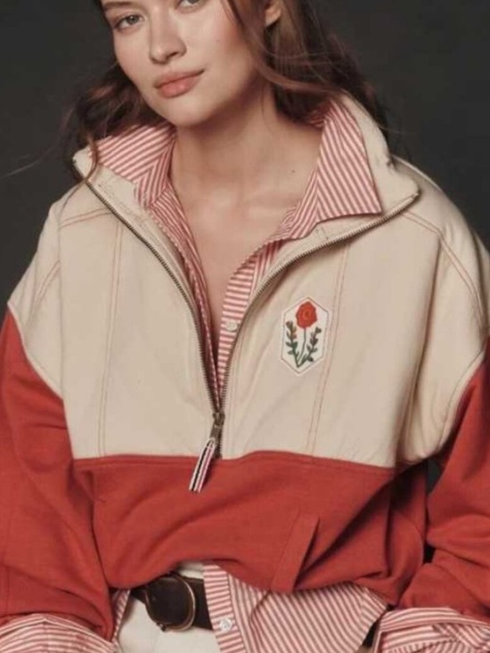 Anthropologie Tops - Pilcro Half-Zip Fleece Sweatshirt